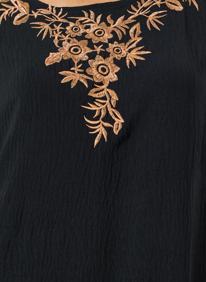 Take Two Women Floral Patch Detail Round Neck Jalabiya - Image 4